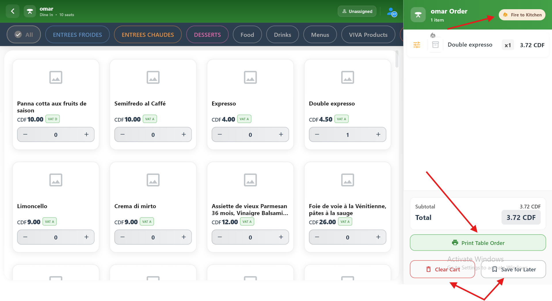 Terminal POS Order